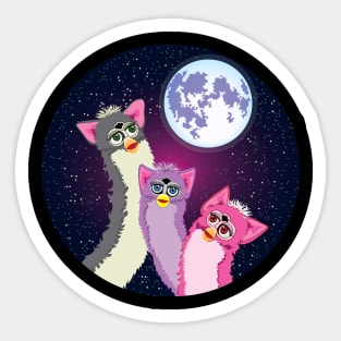 Three Furb Moon Sticker